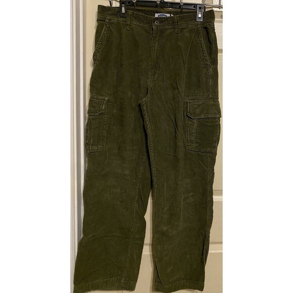 Vintage Old Navy Corduroy Cargo Pants Mens 32x31 Y2K 90s Baggy Skater Grunge - Picture 1 of 13